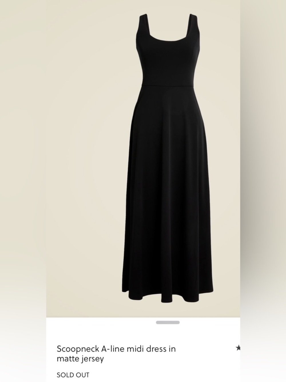 J. Crew Black Matte Midi Dress, NWT